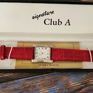 Signature Club A by Adrienne Women's Wrist Watch Red Band